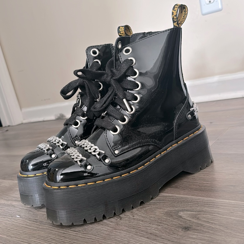 Doc Marten Jadon Patent Platform with Chains.